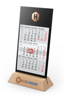 Holz Tischkalender 3-monatskalender