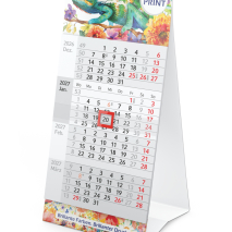 Karton-Tischkalender mit 4-Monats-Kalendarium