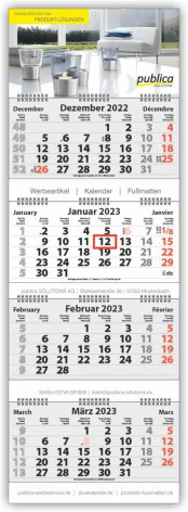 4-Monatskalender 2025 Monats Kalender FSC Spirale