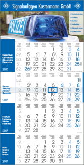 4-Monatskalender Monats Kalender 2025 blau