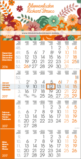 4-Monatskalender Monats Kalender 2025 orange
