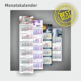 Monatskalender mit Sonntagen in Firmenfarbe