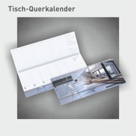 Tischquerkalender in Firmenfarbe