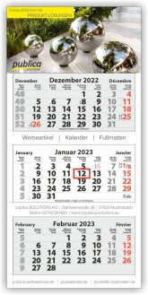 3-Monatskalender FSC Groß Monats Kalender 2025