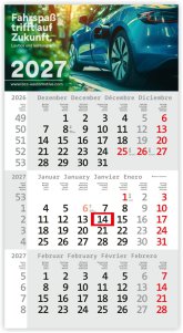 3-Monatskalender Rational Monats Kalender 2025