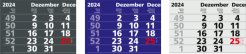 3-Monatskalender Monats Kalender Monatsplaner SOLID Kalendariumsfarben