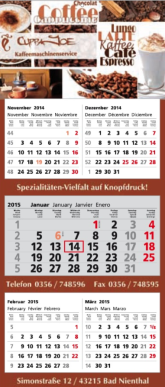 5-Monats-3-Block-Kalender Monats Kalender 2025