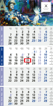 4-Monatsplaner Kalender Logic blau