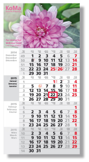 Square 4-Monats-Planer/Kalender